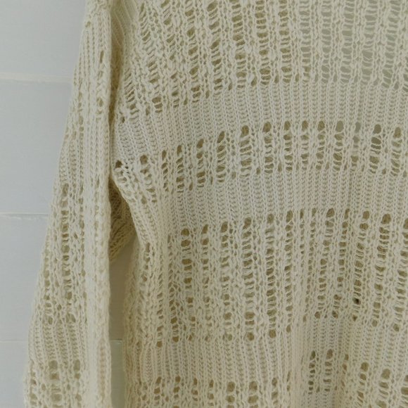 Bohemian Cream Tortoise Button Open Knit Cardigan - Picture 12 of 15